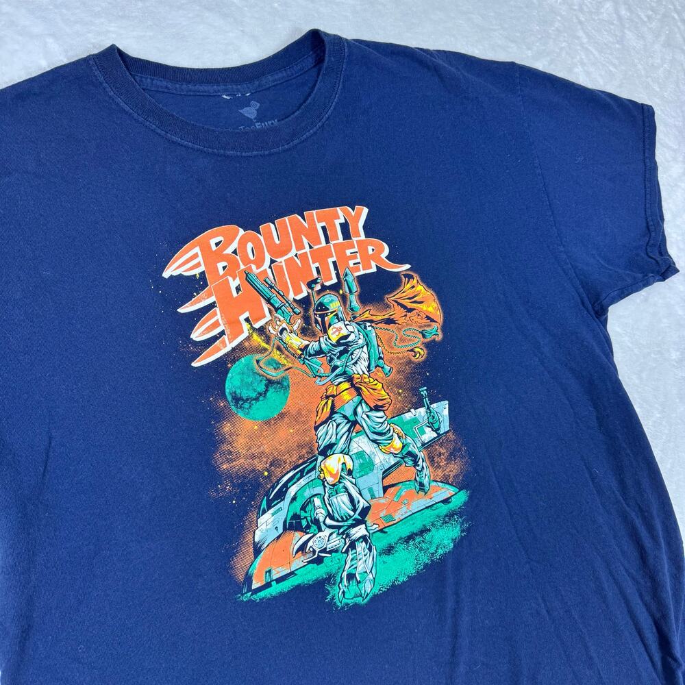 Tee Fury Men's XL Short Sleeve Blue Graphic Tee Bounty‎ Hunter T-Shirt Cotton
